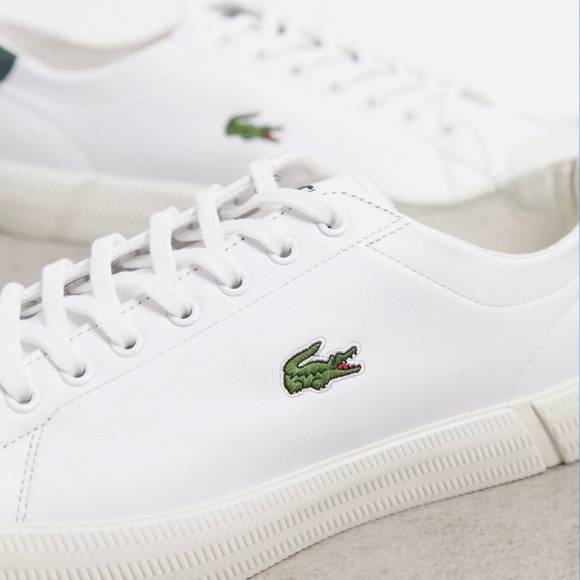 Lacoste Shoes | Lacoste Gripshot Sneakers in White Green Leather | Color: White | Size: 10 | Mbertilus's Closet